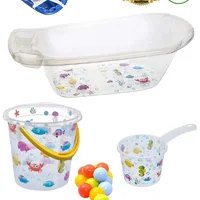 Fileli Şeffaf Bebek Küveti Ve Banyo Seti 5 Parça