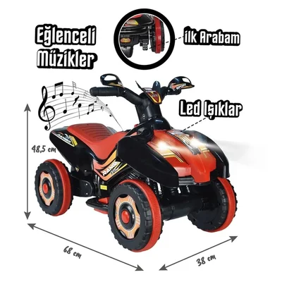 Led Işıklı Müzikli Akülü Atv - Resim 1