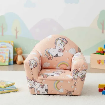 Unicorn Desenli Pudra Pembesi Çocuk Koltuğu - Resim 1