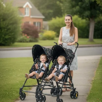 Cosmos Twin İkiz Baston Bebek Arabası - Resim 1