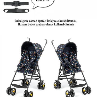 Cosmos Twin İkiz Baston Bebek Arabası - Resim 3
