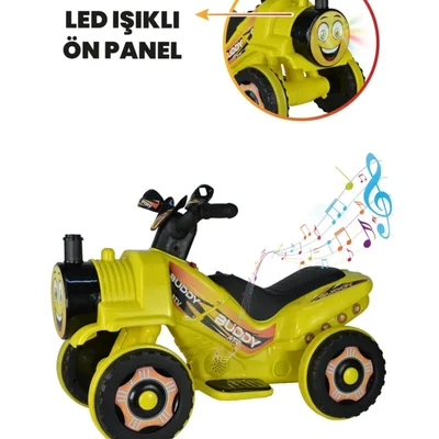 Müzikli Ve Led Işıklı Akülü Atv 6v Buddy Sarı - Resim 5