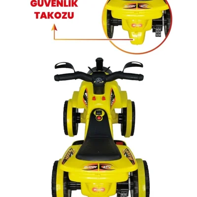 Müzikli Ve Led Işıklı Akülü Atv 6v Buddy Sarı - Resim 6