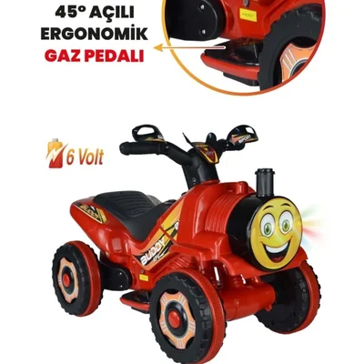Müzikli Ve Led Işıklı Akülü Atv 6v Buddy Kırmızı - Resim 2