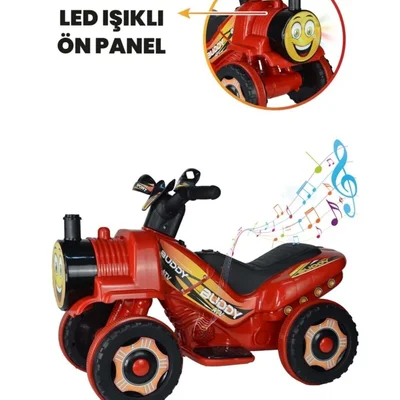 Müzikli Ve Led Işıklı Akülü Atv 6v Buddy Kırmızı - Resim 5