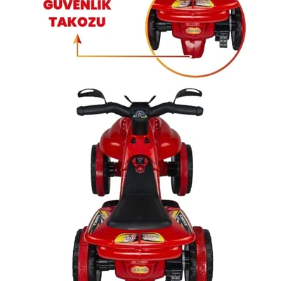 Müzikli Ve Led Işıklı Akülü Atv 6v Buddy Kırmızı - Resim 6