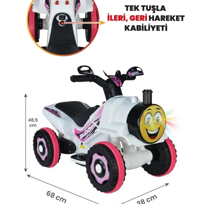 Müzikli Ve Led Işıklı Buddy Akülü Atv 6v-beyaz Prenses - Resim 1