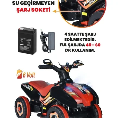 Müzikli Ve Led Işıklı Akülü Atv 6v Ranger Siyah - Resim 3