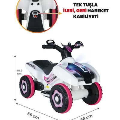 Safari Beyaz Prenses Müzikli ve Led Işıklı Akülü Bingit Atv 6V - Resim 1