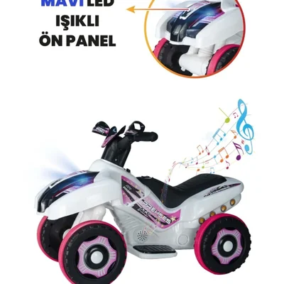 Safari Beyaz Prenses Müzikli ve Led Işıklı Akülü Bingit Atv 6V - Resim 5