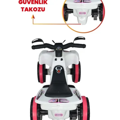 Safari Beyaz Prenses Müzikli ve Led Işıklı Akülü Bingit Atv 6V - Resim 6