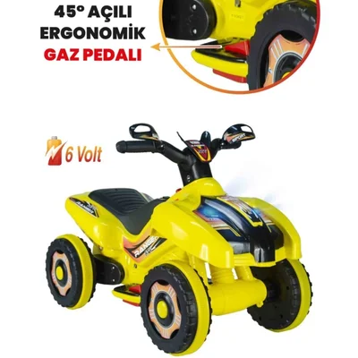 Müzikli Ve Led Işıklı Akülü Atv 6v Ranger Sarı - Resim 2
