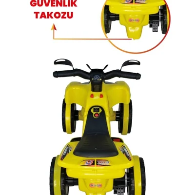 Müzikli Ve Led Işıklı Akülü Atv 6v Ranger Sarı - Resim 6
