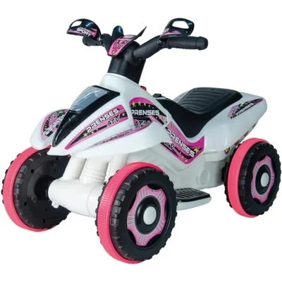 6v Akülü Atv Karınca Pembe Beyaz Prenses - Resim 2