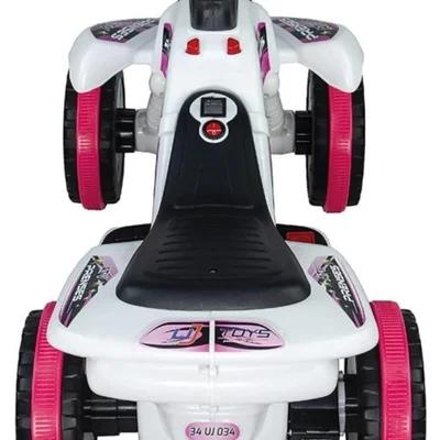 6v Akülü Atv Karınca Pembe Beyaz Prenses - Resim 3