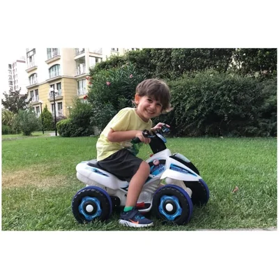 Akülü Atv 6 V Safari Beyaz Polis-ışıklı Ve Müzikli - Resim 4