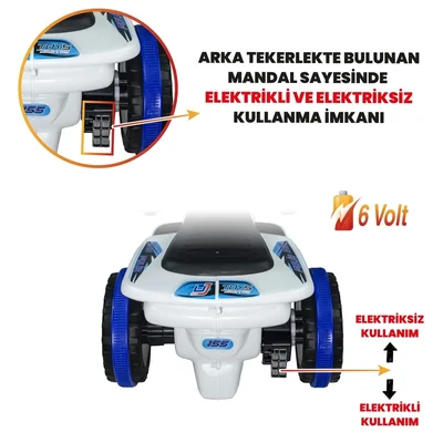 Müzikli Ve Led Işıklı Akülü Atv 6v Safari Polis Kumandalı - Resim 2