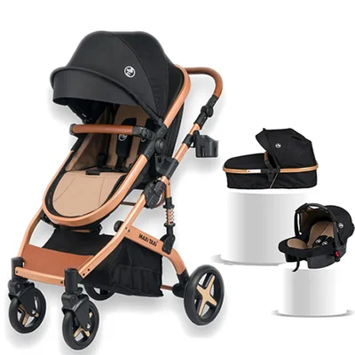 Fast Pro Travel Sistem Bebek Arabası - Gold Black - Resim 2