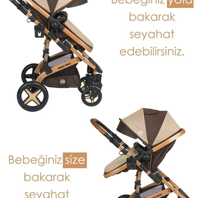Fast Pro Alüminyum Travel Sistem Bebek Arabası - Kahve - Resim 6