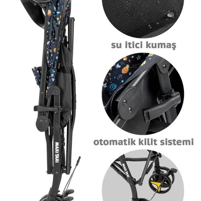 Cosmos Twin İkiz Baston Bebek Arabası - Resim 4