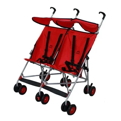 Al-3030 Ikiz Baston Bebek Arabası Kırmızı - Resim 1