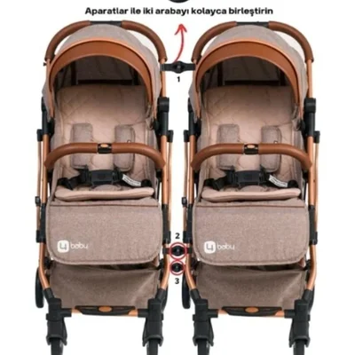 4Kabin Boy İkiz Bebek Arabası - Resim 3