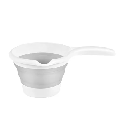 Katlanabılır Banyo Seti Gri 4 Lü Set Sepet Kova Koçero Küvet - Resim 4