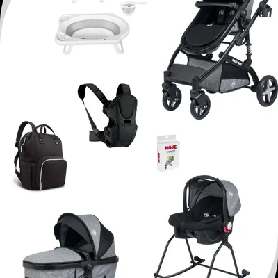 Yenidoğan Travel Sistem Bebek Arabalı ve Anakucağı Aparatlı  Çeyiz Seti 10 Parça - Resim 1