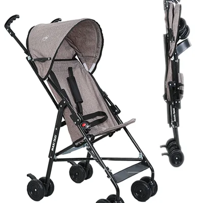 Mt 0037 Lite Pratik Baston Bebek Arabası - Keten Kahve - Resim 1
