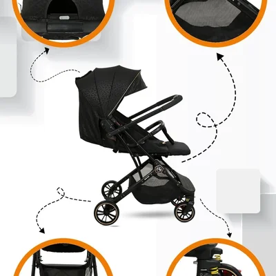 Kokpit Çift Yönlü Kabin Boy Bebek Arabası-siyah - Resim 2