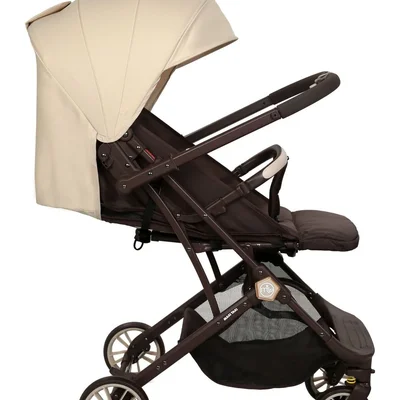 Kokpit Çift Yönlü Kabin Boy Bebek Arabası-krem Kahve - Resim 5