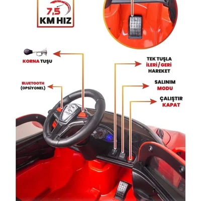 Jagor Akülü Araba 12v-kırmızı - Resim 5