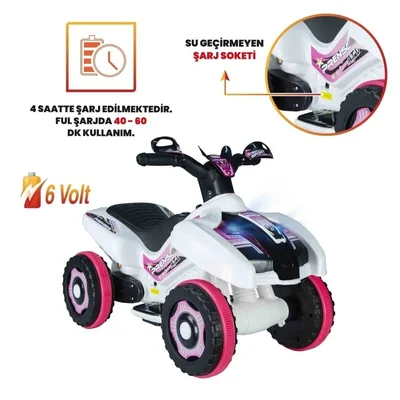 Led Işıklı Müzikli Akülü Araba atv Akülü Motor 2-4 yaş - Resim 3