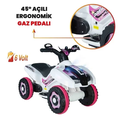 Led Işıklı Müzikli Akülü Araba atv Akülü Motor 2-4 yaş - Resim 4