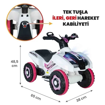Led Işıklı Müzikli Akülü Araba atv Akülü Motor 2-4 yaş - Resim 5