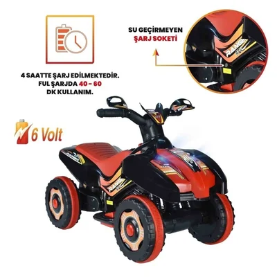 Led Işıklı Müzikli Akülü Araba atv Akülü Motor 2-4 yaş - Resim 5