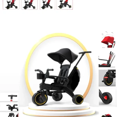 Trike Plus F3 Ebeveyn Kontrollü Katlanabilir Bisiklet Siyah - Resim 1