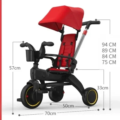 Trike Plus F3 Ebeveyn Kontrollü Katlanabilir Bisiklet Siyah - Resim 4