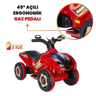 Led Işıklı Müzikli Akülü Araba atv Akülü Motor 2-4 yaş - Resim 3