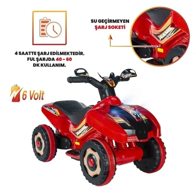 Led Işıklı Müzikli Akülü Araba atv Akülü Motor 2-4 yaş - Resim 4