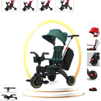 Trike Plus F3 Ebeveyn Kontrollü Katlanabilir Bisiklet Yeşil - Resim 1